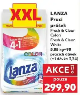 Kaufland Lanza prací prášek fresh & clean color/ fresh & clean white nabídka