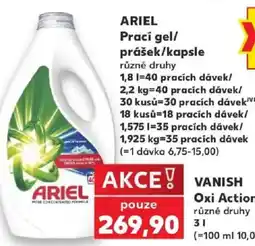 Kaufland Ariel prací gel/prášek/kapsle nabídka