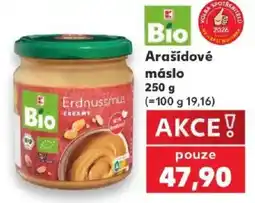 Kaufland Bio arašídové máslo nabídka