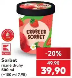 Kaufland K-Classic sorbet nabídka