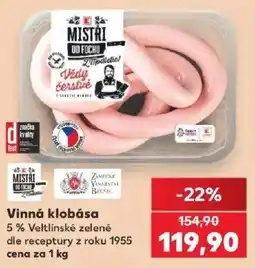 Kaufland Mistři od Fochu vinná klobása nabídka