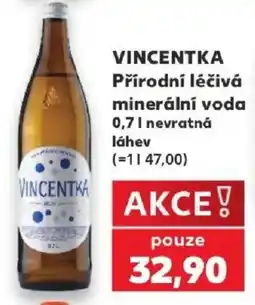 Kaufland Vincentka přírodní léčivá minerální voda nabídka