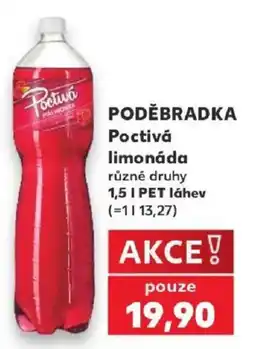 Kaufland Poděbradka poctivá limonáda nabídka