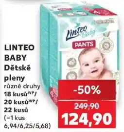 Kaufland Linteo baby dětské pleny nabídka