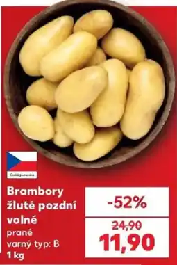 Kaufland Česká potravina brambory žluté pozdní volné prané varný typ: B nabídka