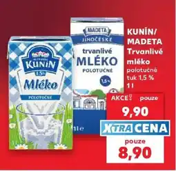 Kaufland Kunín trvanlivé mléko polotučné nabídka