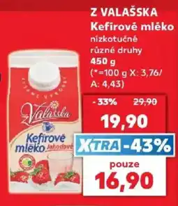 Kaufland Valašská kefirové mléko jahodové nabídka