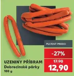 Kaufland Uzeniny Příbram Debrecínské párky nabídka