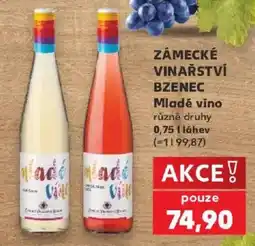 Kaufland Zámecké vinařství bzenec mladé víno nabídka