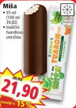 Norma Miša tradiční tvarčíková zmrzlina nabídka