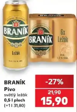 Kaufland Braník pivo světlý ležák nabídka