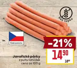 Billa Javořické párky nabídka