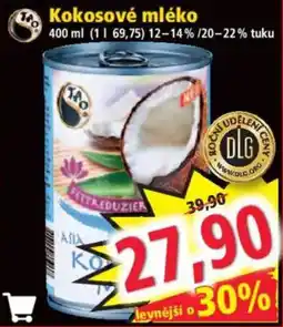 Norma Tao kokosové mléko nabídka