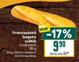 Billa Billa klub francouzská bageta světlá nabídka
