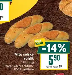 Billa Vita selský rohlík nabídka