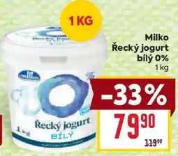Billa Milko řecký jogurt bílý 0% nabídka