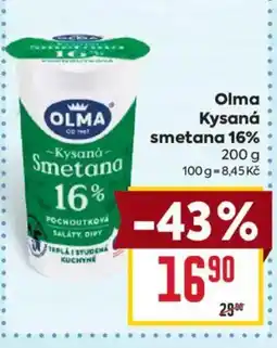 Billa Olma kysaná smetana 16% nabídka