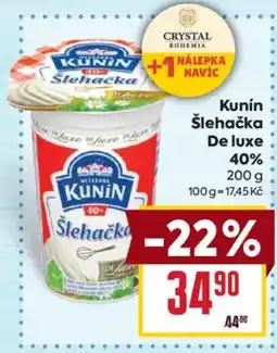 Billa Kunin šlehačka de luxe nabídka