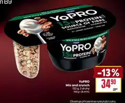 Billa Yopro mix and crunch nabídka