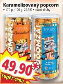 Norma Boomza karamelizovaný popcorn nabídka