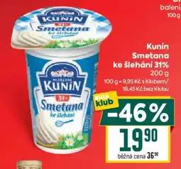 Billa Kunín Smetana ke šlehání nabídka