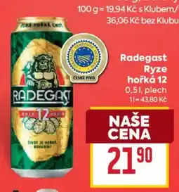 Billa Radegast Ryze hořká 12 nabídka