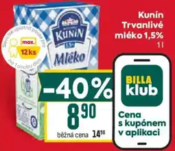 Billa Kunín trvanlivé mléko nabídka