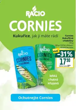 Billa Racio cornies kukuricne chlebicky nabídka