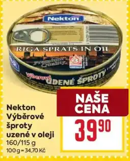 Billa Nekton výběrové šproty uzené v oleji nabídka