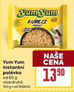 Billa Yum Yum Instantní polévka nabídka