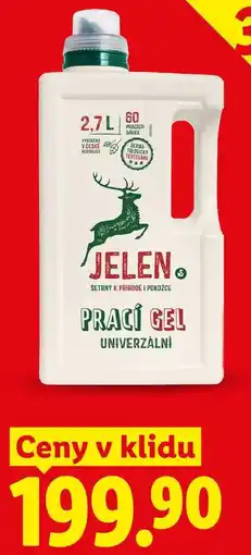 Lidl JELEN PRACÍ GEL 2.7 l, Ceny v klidu 199.90 nabídka