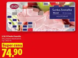 Lidl LE & CO Šunka Zvonařka, 300 g, krájená nabídka