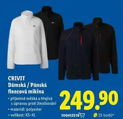 Lidl CRIVIT Dámská / Pánská fleecová mikina nabídka