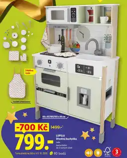 Lidl LUPILU Dřevěná kuchyňka, a sada nastavitelná do 3 různých výšek nabídka