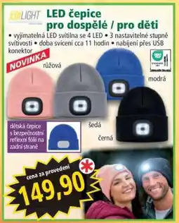 Norma LED čepice pro dospělé / pro děti nabídka