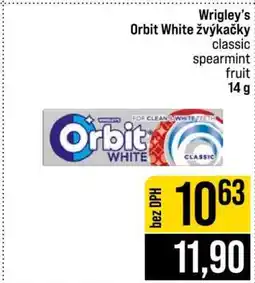 Jip Wrigley's Orbit White žvýkačky nabídka