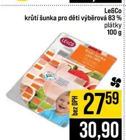Jip Le&Co krůtí šunka pro děti výběrová 83 % plátky nabídka