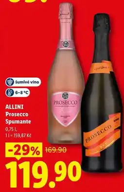 Lidl ALLINI Prosecco Spumante nabídka