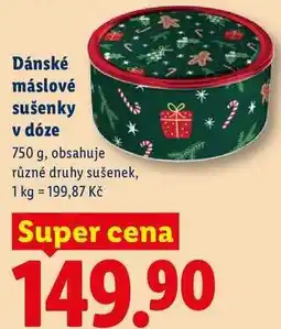 Lidl Dánské máslové sušenky v dóze, 750 g nabídka