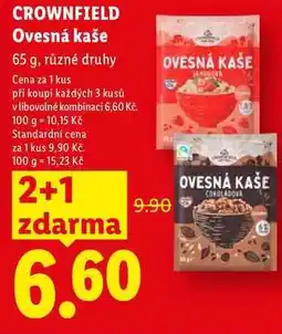 Lidl CROWNFIELD Ovesná kaše, 65 g, různé druhy nabídka