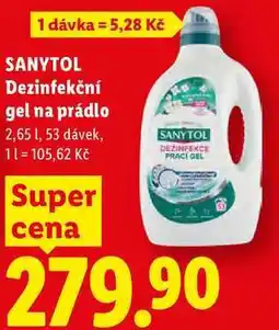 Lidl SANYTOL Dezinfekční gel na prádlo, 2,65 l/53 dávek nabídka