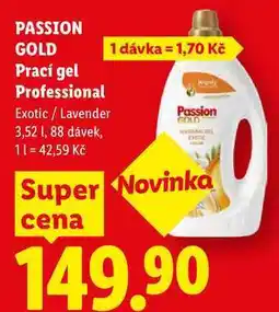 Lidl PASSION GOLD Prací gel Professional, 3,52 l/ 88 PD nabídka