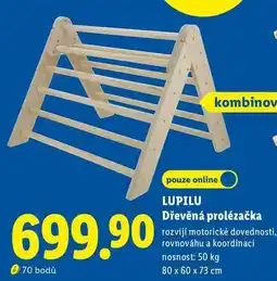 Lidl LUPILU Dřevěná prolézačka nabídka