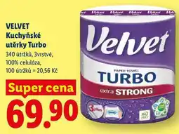 Lidl VELVET Kuchyňské utěrky Turbo, 1 role nabídka