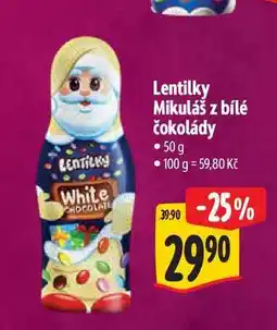 Albert Lentilky Mikuláš z bílé čokolády nabídka