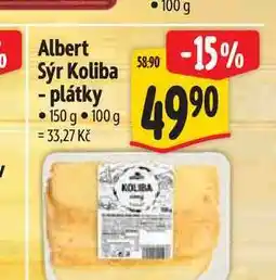 Albert Albert Sýr Koliba - plátky nabídka