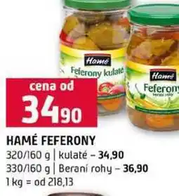 Terno HAMÉ FEFERONY 320/160 g kulaté 330/160 g Berani rohy nabídka