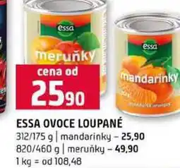 Terno ESSA OVOCE LOUPANÉ 312/175 g mandarinky 820/460 g meruňky nabídka