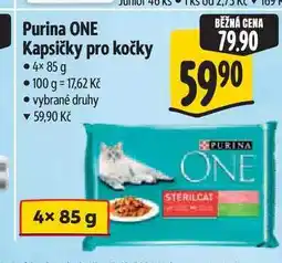 Albert Purina ONE Kapsičky pro kočky 4× nabídka