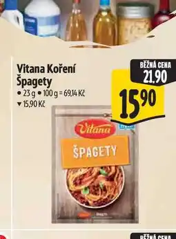 Albert Vitana Koření Spagety nabídka